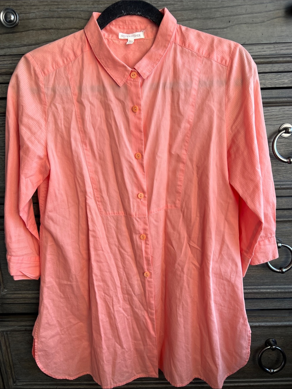 EILEEN FISHER 100% Cotton Blouse XS Relaxed Minimalist Tunic Lagenlook